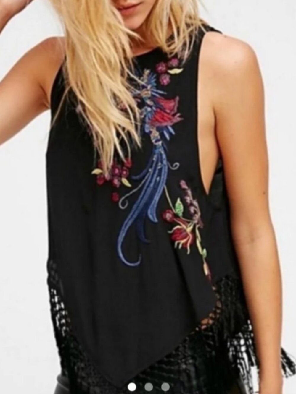 Free People LOVEBIRD fringe top Size S